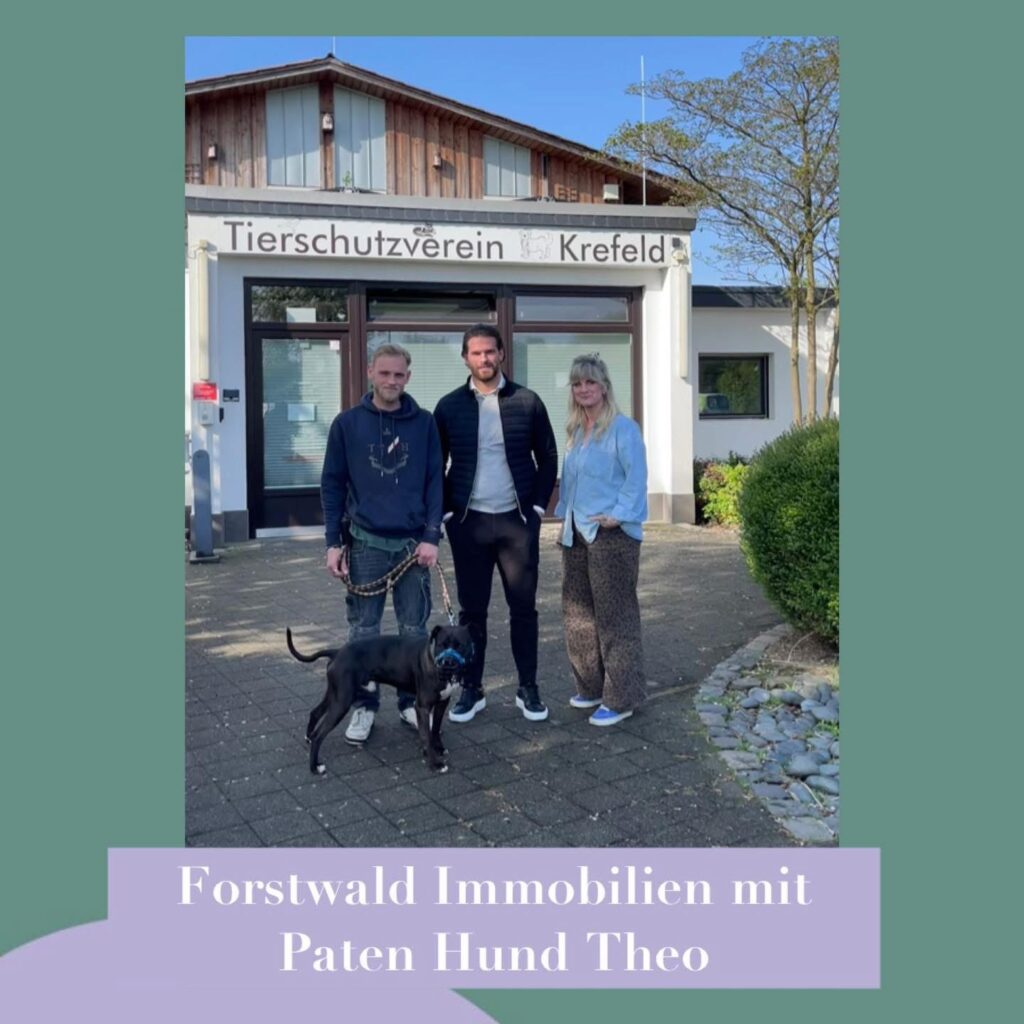 Immobilienmakler von Forstwald Immobilien vor dem Tierheim in Krefeld – regionale Immobilienkompetenz.